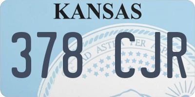 KS license plate 378CJR