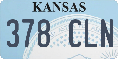 KS license plate 378CLN