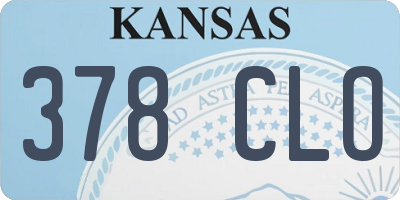 KS license plate 378CLO