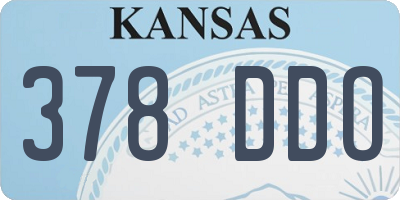 KS license plate 378DDO