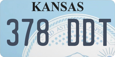 KS license plate 378DDT