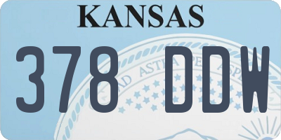KS license plate 378DDW