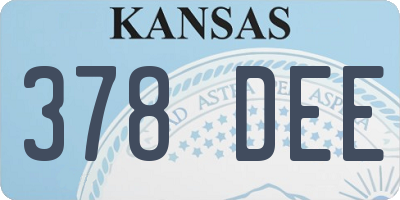 KS license plate 378DEE