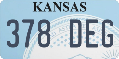 KS license plate 378DEG