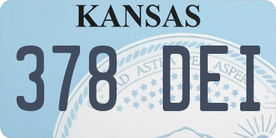 KS license plate 378DEI