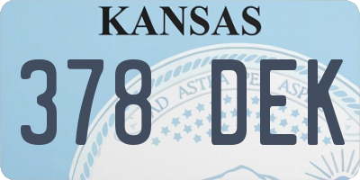 KS license plate 378DEK