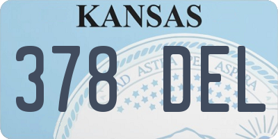 KS license plate 378DEL