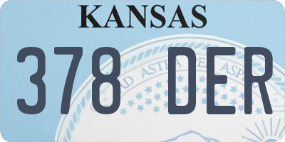 KS license plate 378DER