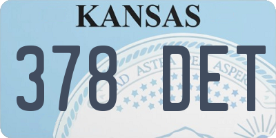 KS license plate 378DET