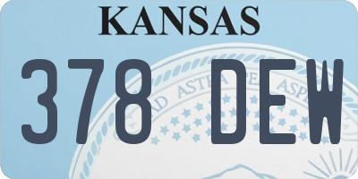 KS license plate 378DEW