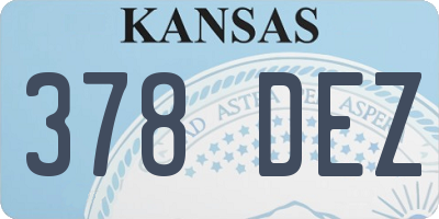 KS license plate 378DEZ