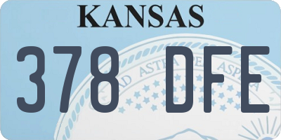 KS license plate 378DFE
