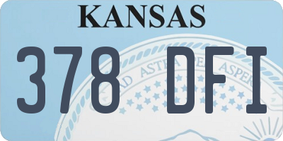 KS license plate 378DFI