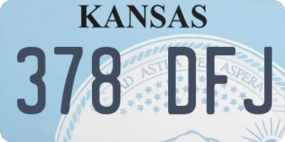 KS license plate 378DFJ