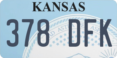 KS license plate 378DFK