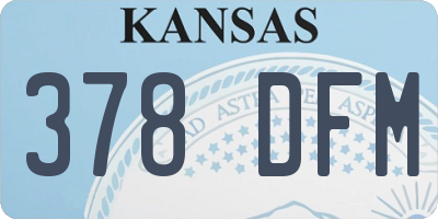 KS license plate 378DFM