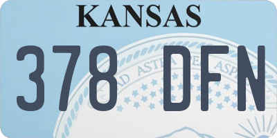 KS license plate 378DFN