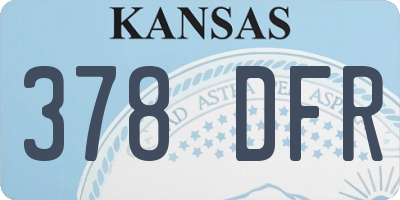KS license plate 378DFR
