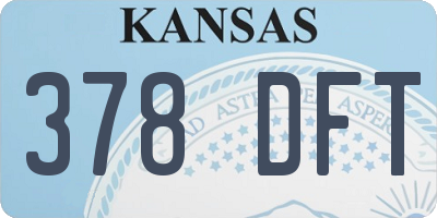 KS license plate 378DFT