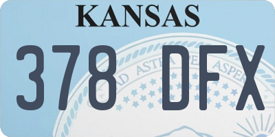 KS license plate 378DFX