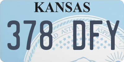 KS license plate 378DFY