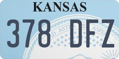 KS license plate 378DFZ