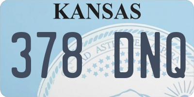 KS license plate 378DNQ