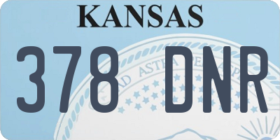 KS license plate 378DNR