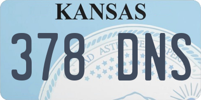 KS license plate 378DNS