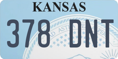 KS license plate 378DNT