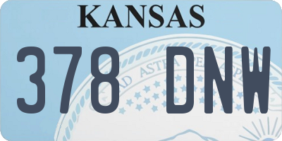 KS license plate 378DNW