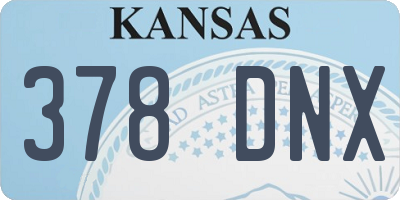 KS license plate 378DNX