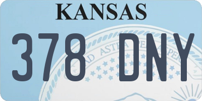 KS license plate 378DNY
