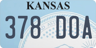KS license plate 378DOA