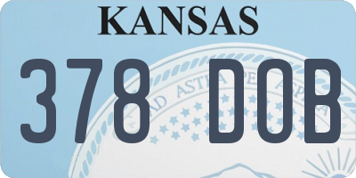 KS license plate 378DOB