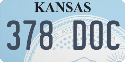 KS license plate 378DOC