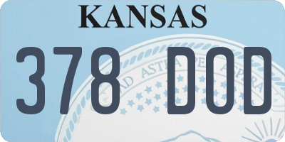 KS license plate 378DOD