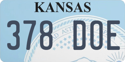 KS license plate 378DOE