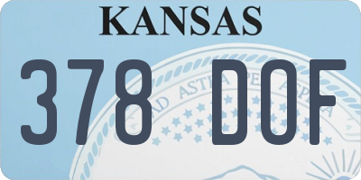 KS license plate 378DOF