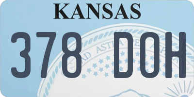 KS license plate 378DOH