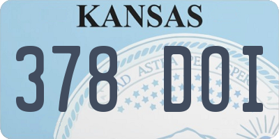 KS license plate 378DOI
