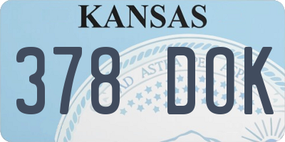 KS license plate 378DOK
