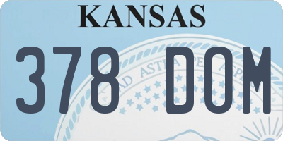 KS license plate 378DOM