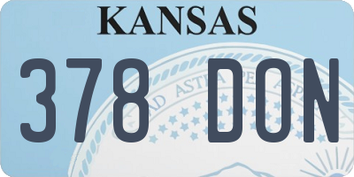 KS license plate 378DON