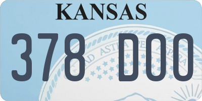 KS license plate 378DOO