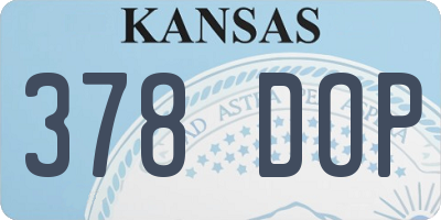 KS license plate 378DOP