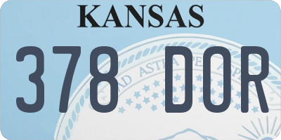 KS license plate 378DOR
