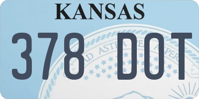 KS license plate 378DOT