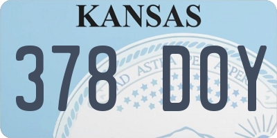 KS license plate 378DOY