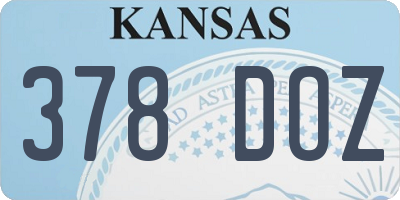KS license plate 378DOZ